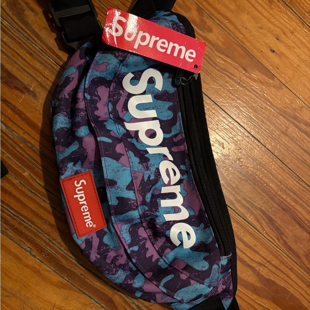 Supreme Purple and Blue Camouflage Waist Bag